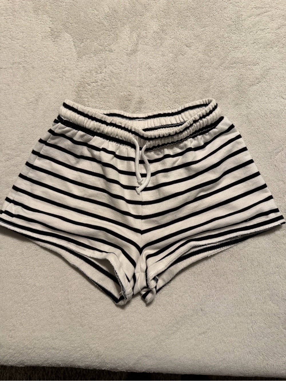 H&M Black & White Striped Athletic Lounge Shorts